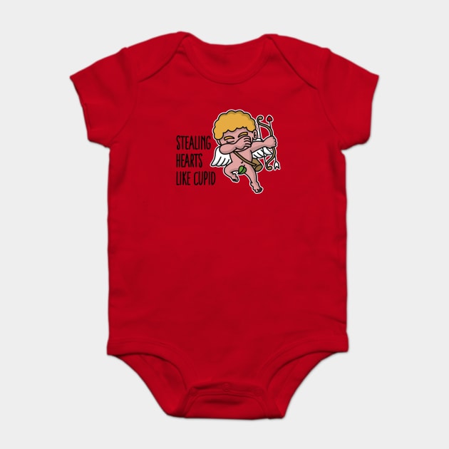 Stealing hearts like cupid - Valentine's day dab Baby Bodysuit by LaundryFactory